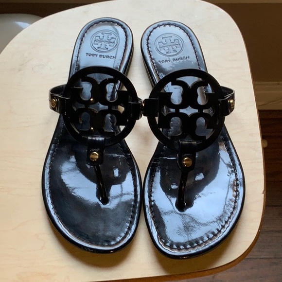 Like New-Tory Burch Black Patent Miller’s - Picture 2 of 6